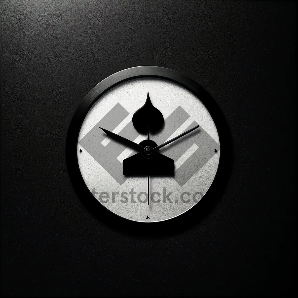 Picture of Shiny Black Analog Wall Clock with Metal Hands