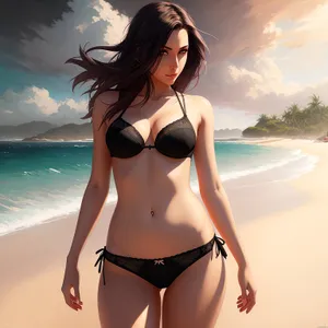 Beach Babe in Sensual Swimwear
