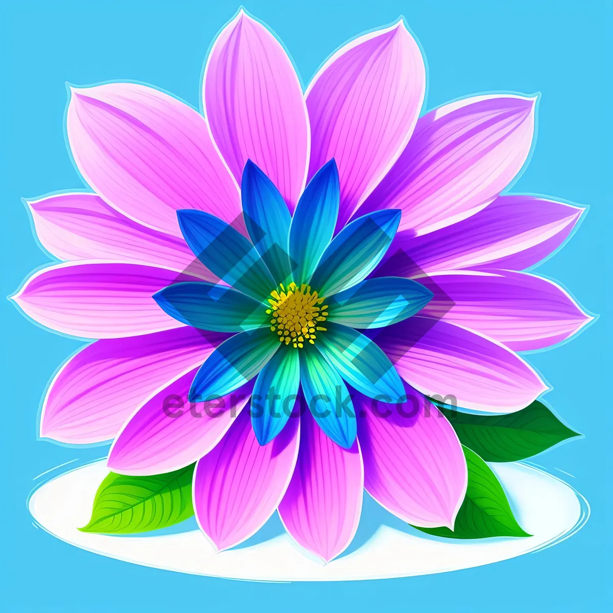 Picture of Colorful Lotus Blossom in a Vibrant Garden