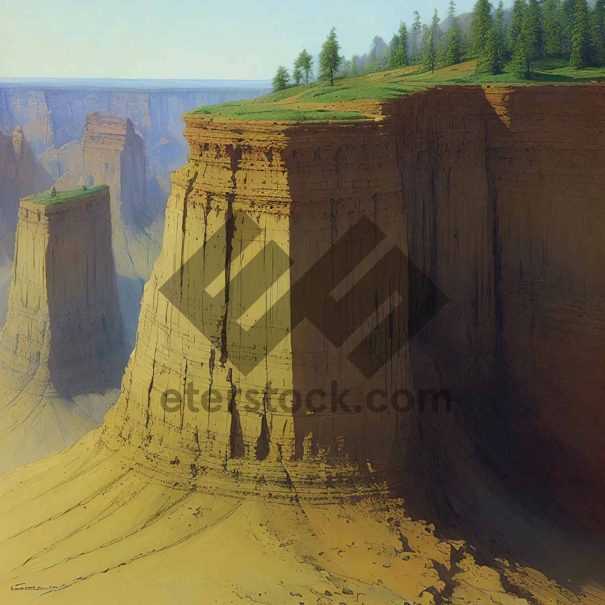 Picture of Majestic Canyon View: Mountains, River, and Clear Skies