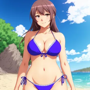 Beach Babe in Sensual Swimwear