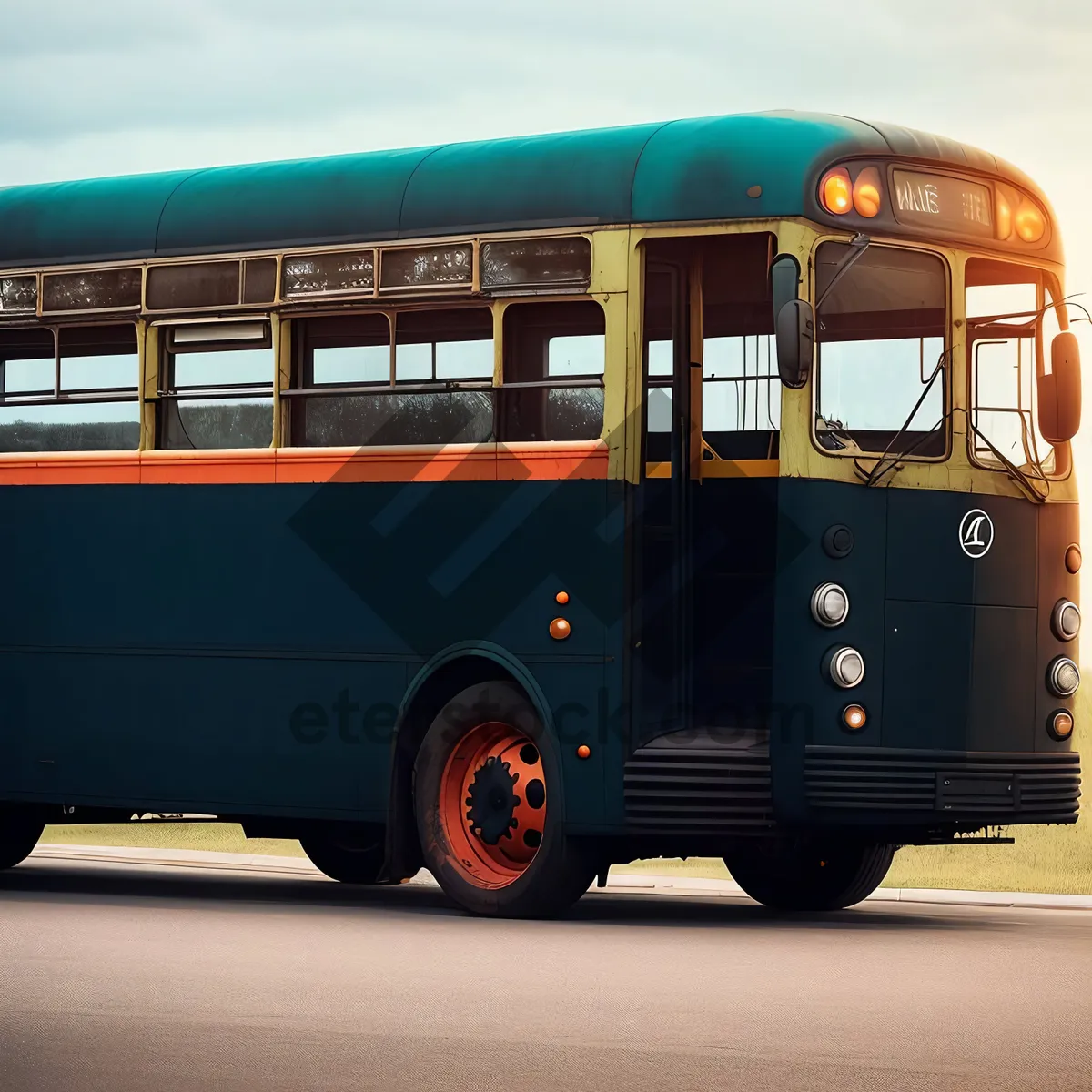 Picture of Tourist Shuttle Bus on the Road