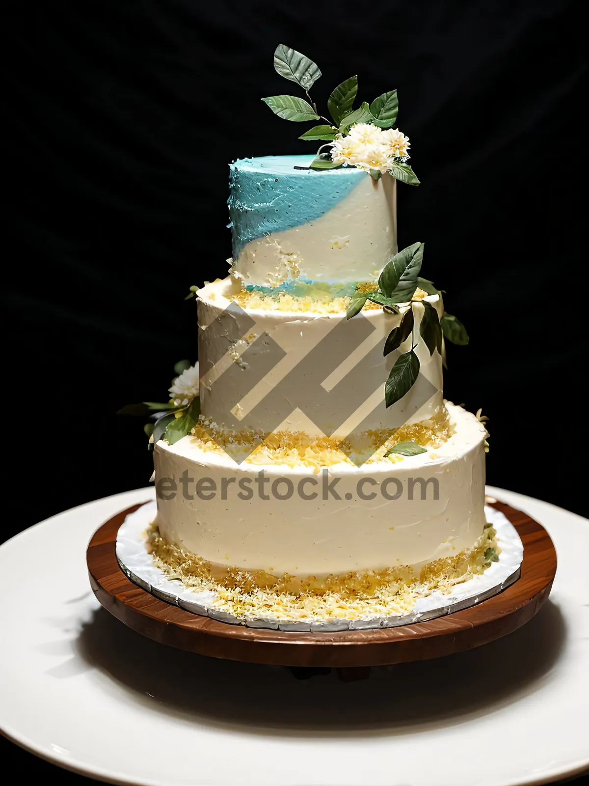 Picture of Delicious Chocolate Pastry with Cream and Coffee