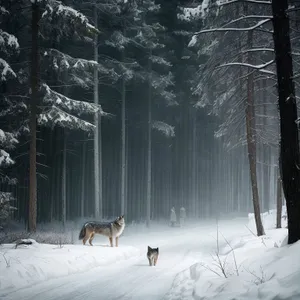 Frosty Dog Sled Speeding Through Winter Wonderland