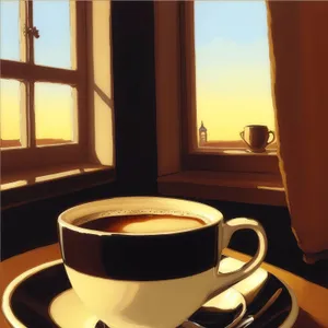 Steamy Morning Cup of Joe at a Cozy Café