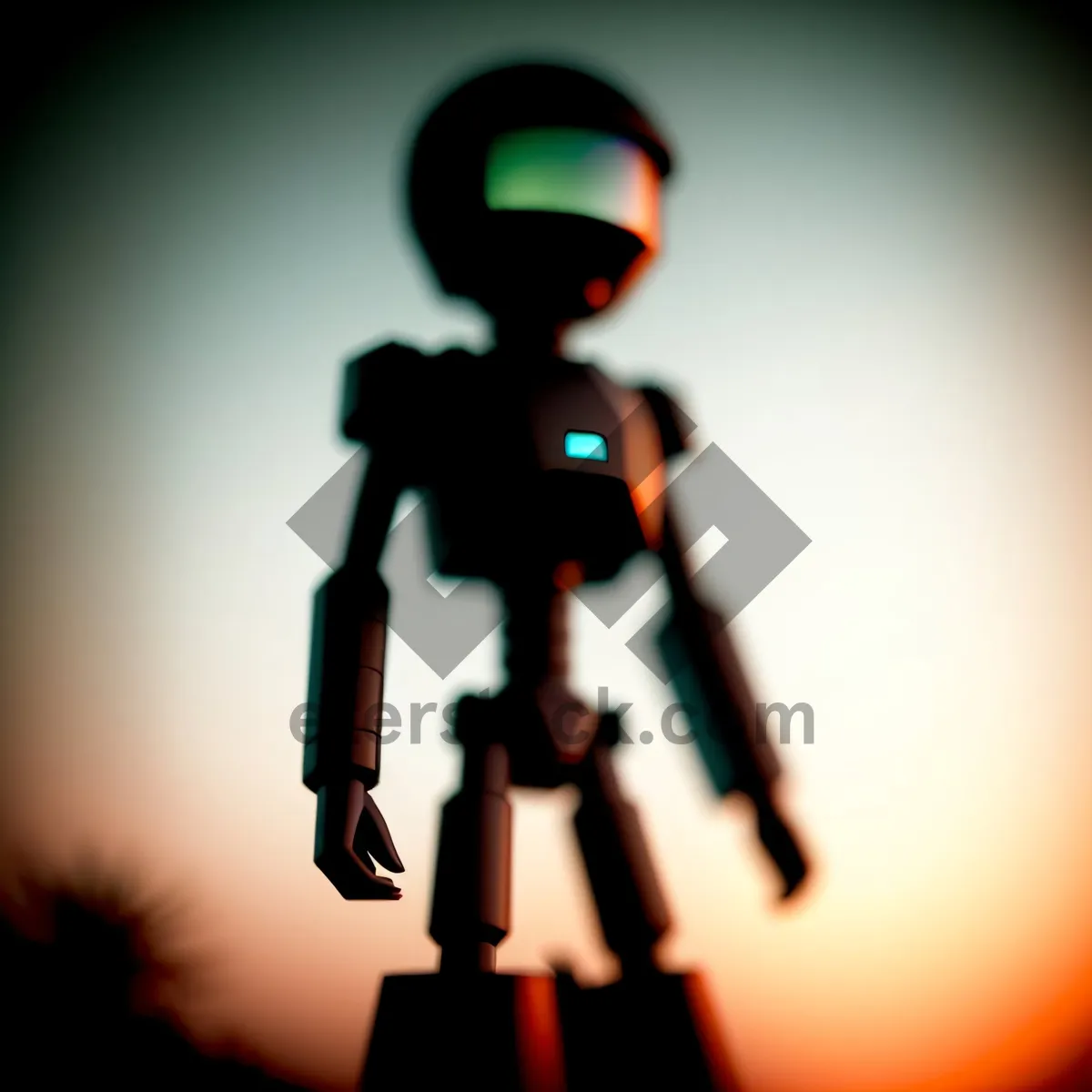 Picture of Silhouette Man on Tripod with Automaton Rack