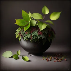 Fresh Holly Leaf in Container: Natural Growth and Greenery