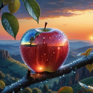 Fresh Ripe Red Delicious Apple for Holiday Decor