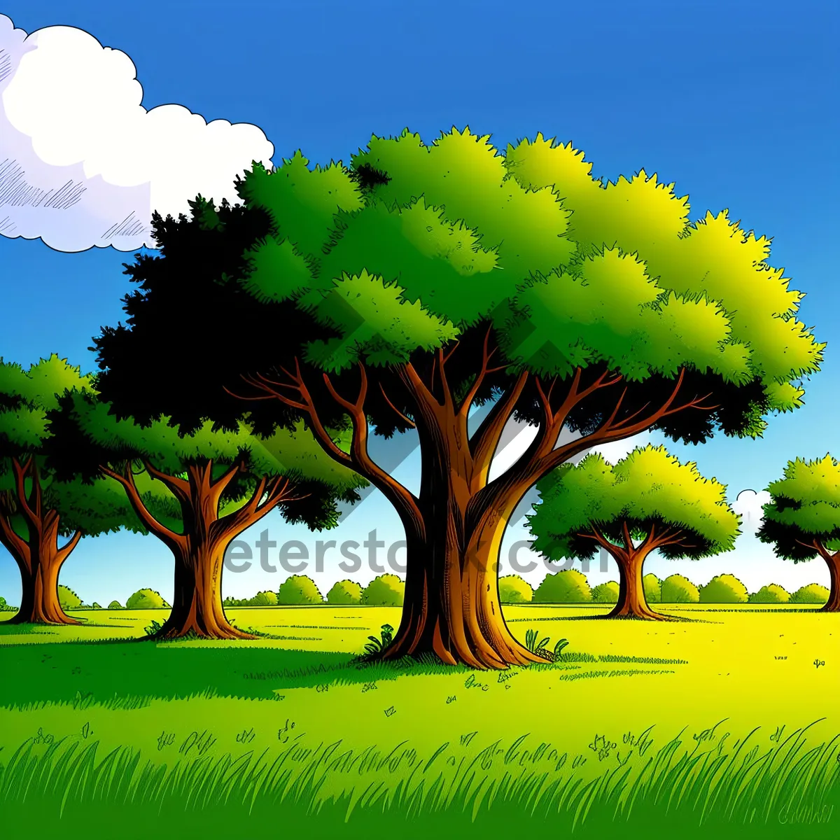 Picture of Vibrant Rapeseed Field with Majestic Oak Tree