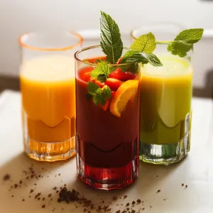 Refreshing Orange Mint Tea Cocktail with Lemon Slice
