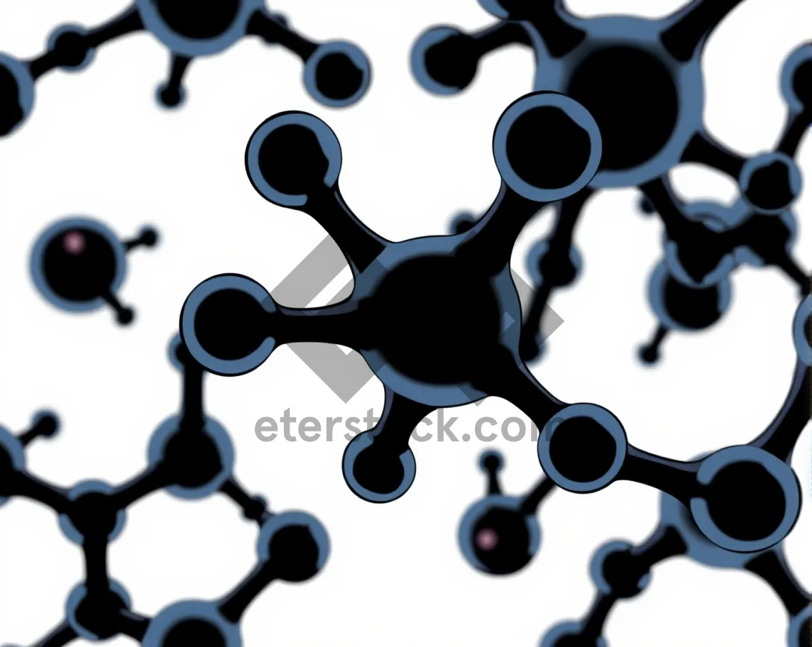 Picture of 3D business team puzzle game in chemical compound connection.