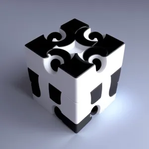 3D Gem Cube Symbol for Business