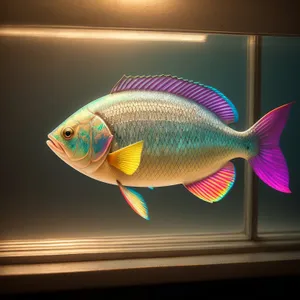 Colorful Goldfish Swimming in Aquarium