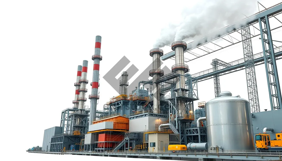 Picture of Industrial harbor with ship and factory chimneys.