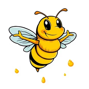 Happy Cartoon Animal with Wings Clip Art