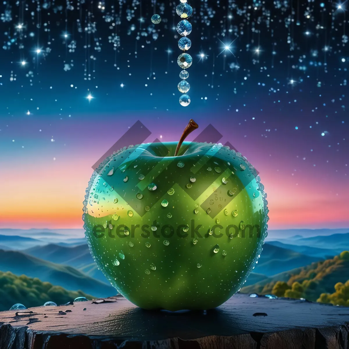 Picture of Fresh Granny Smith Apple, Delicious and Healthy Snack