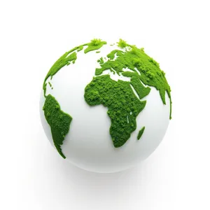 Green World Icons Set: Plant, Leaf, Globe, Environment