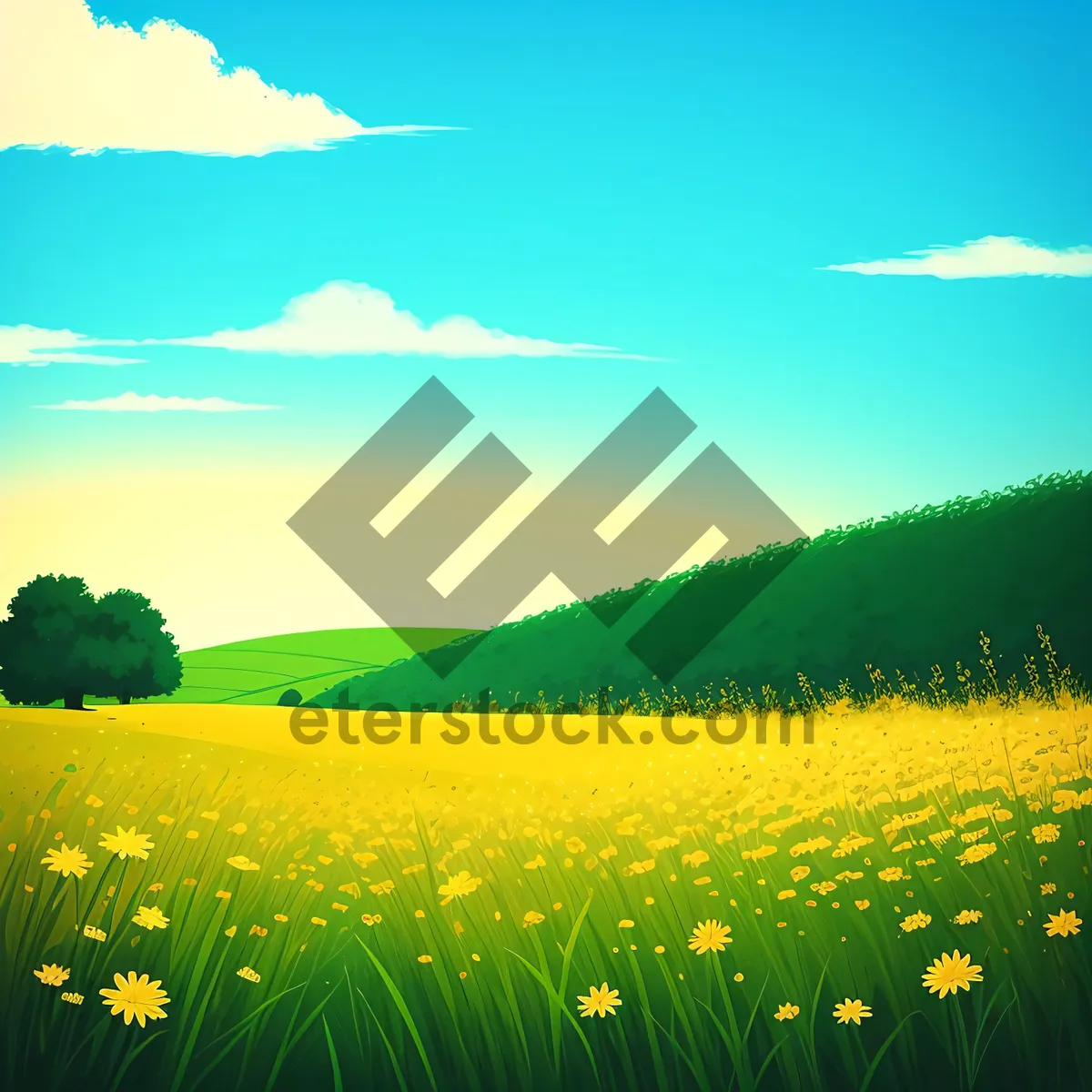 Picture of Golden Horizon: Rapeseed Meadows in Rural Landscape