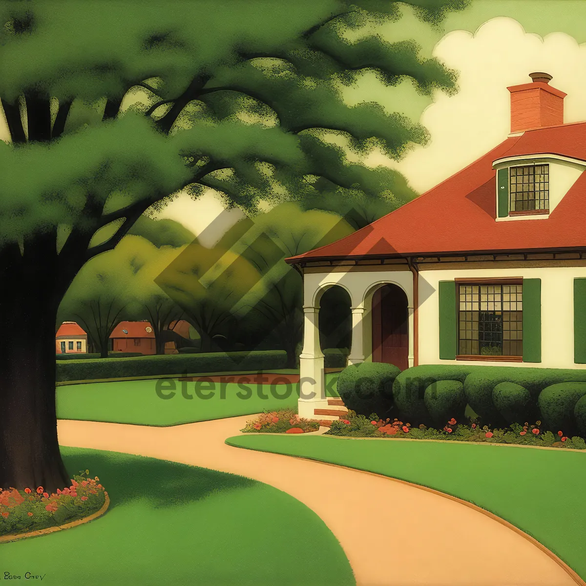 Picture of Serenity at the Golf Resort: Lush Fairways, Majestic Trees, and Exquisite Scenery