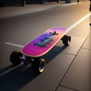 Speedboard: Futuristic Digital 3D Render of High-Tech Skateboard Racer