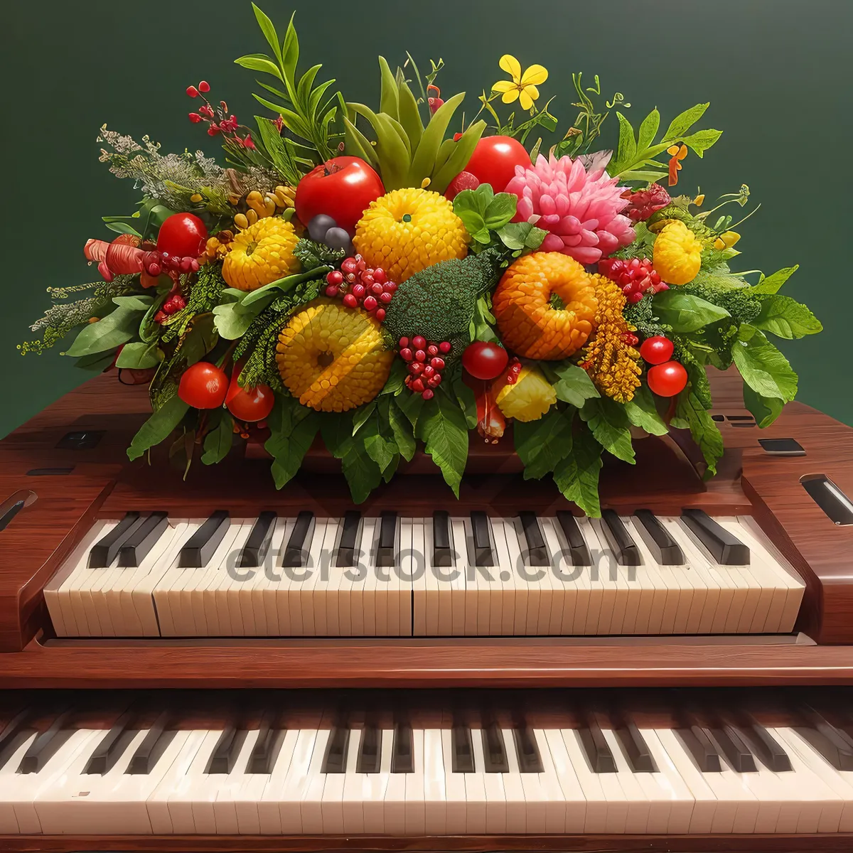 Picture of Fresh Fruit Delight on Piano Keys