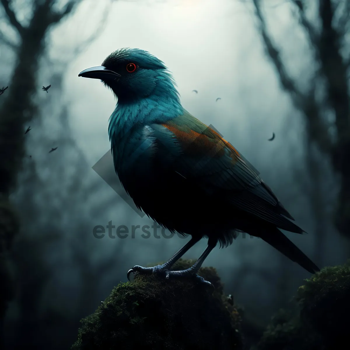 Picture of Cuckoobird perched on tree branch in garden