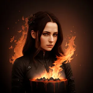 Enchanting Sorcerer: Seductive Firelight and Alluring Beauty