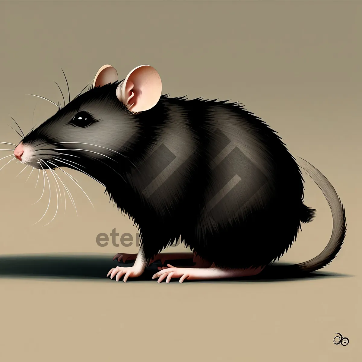 Picture of Fluffy Gray Mouse with Curious Whiskers