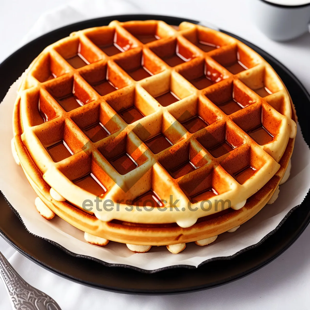 Picture of Dreamy Chocolate Waffle Delight on Trivet