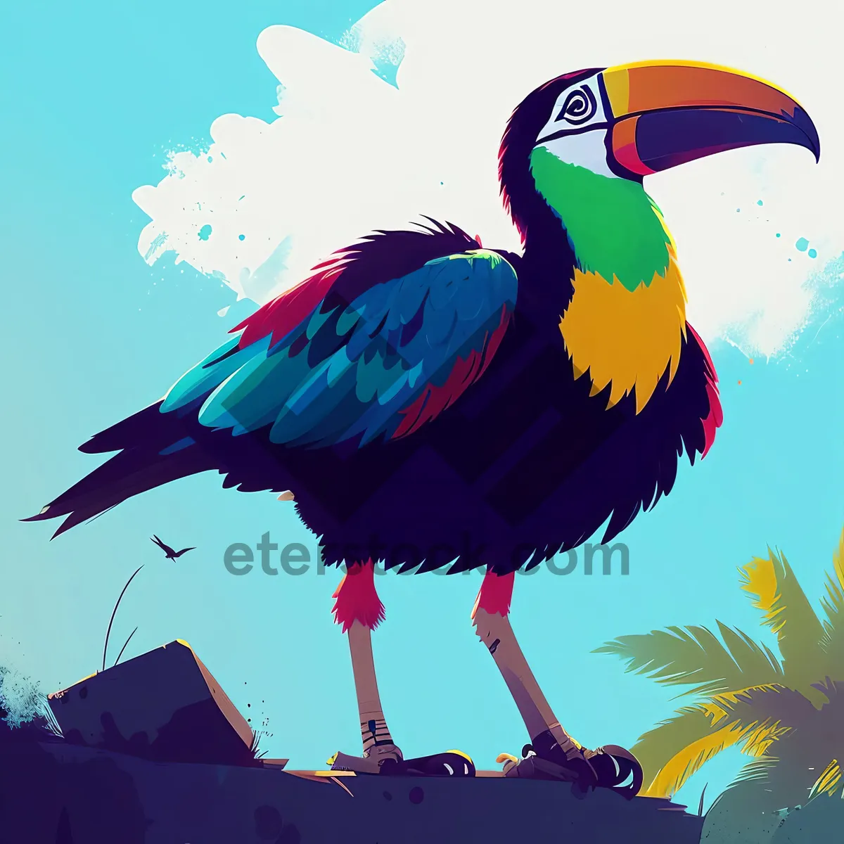 Picture of Colorful Tropical Bird with Majestic Feathers