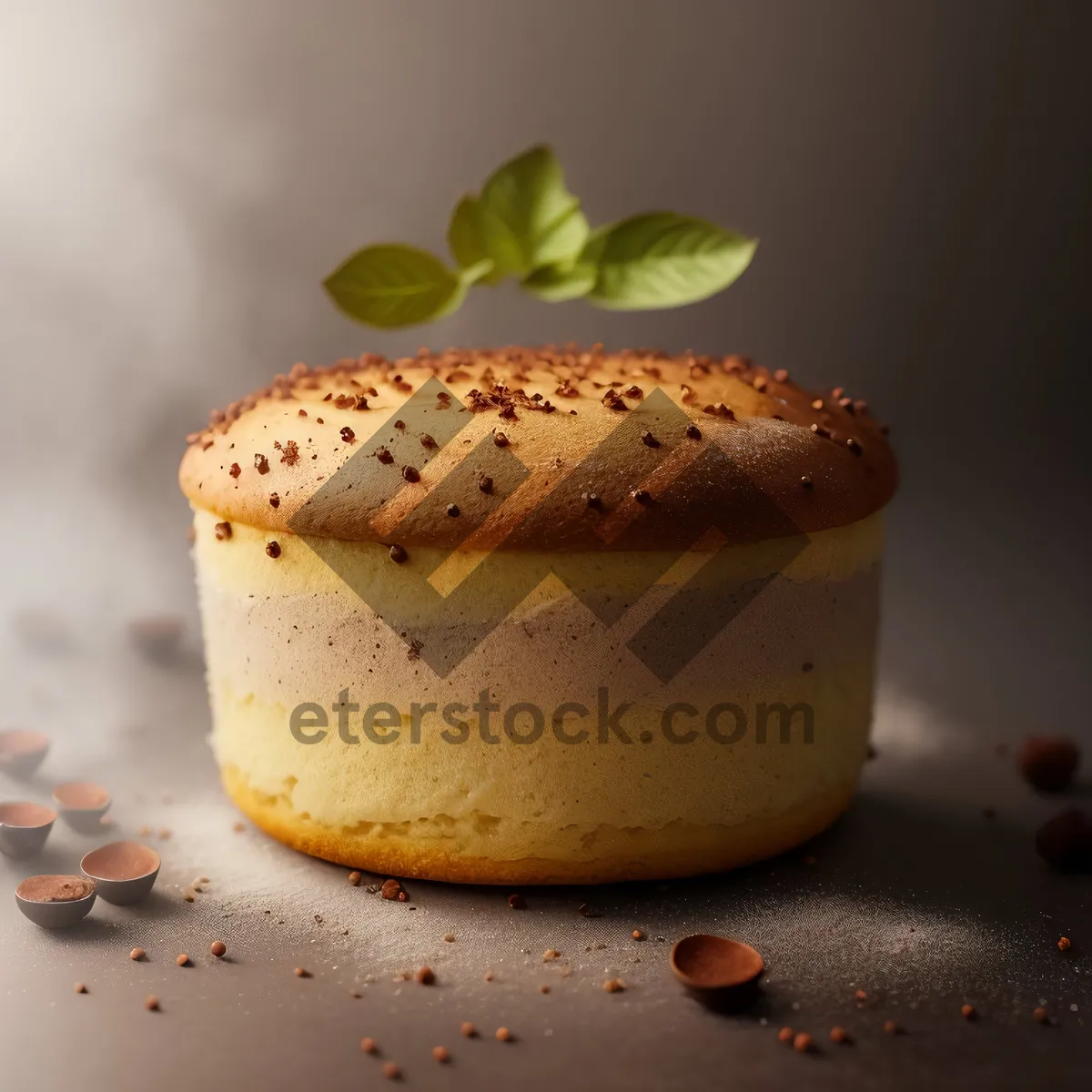 Picture of Sweet Chocolate Cake with Coffee and Cream