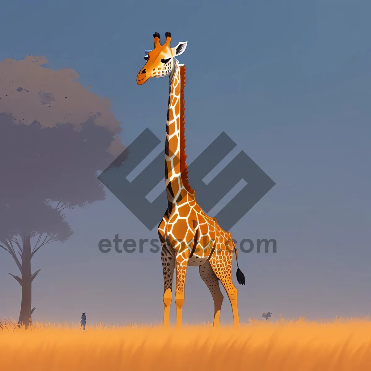 Picture of Majestic Giraffe Roaming Serengeti's Vast Wilderness