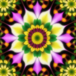 Lilac Kaleidoscope: Vibrant Floral Fractal Design