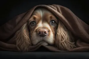 Cute Cocker Spaniel Puppy in Studio Portrait Shot