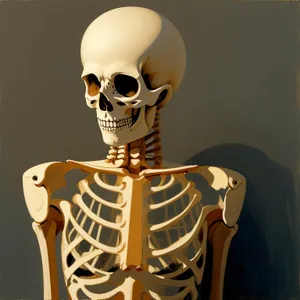 Terrifying skeletal mask in 3D art