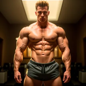 Fit Powerhouse: Sculpted, Strong, and Handsome Bodybuilder