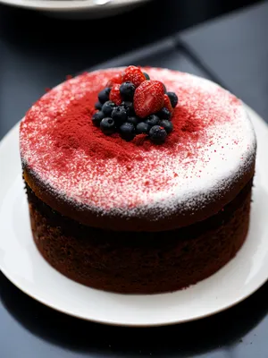 Delicious Fresh Berry Cake with Chocolate Cream