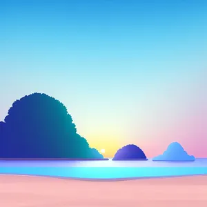 Summer Seascape - Horizon in Vibrant Colors