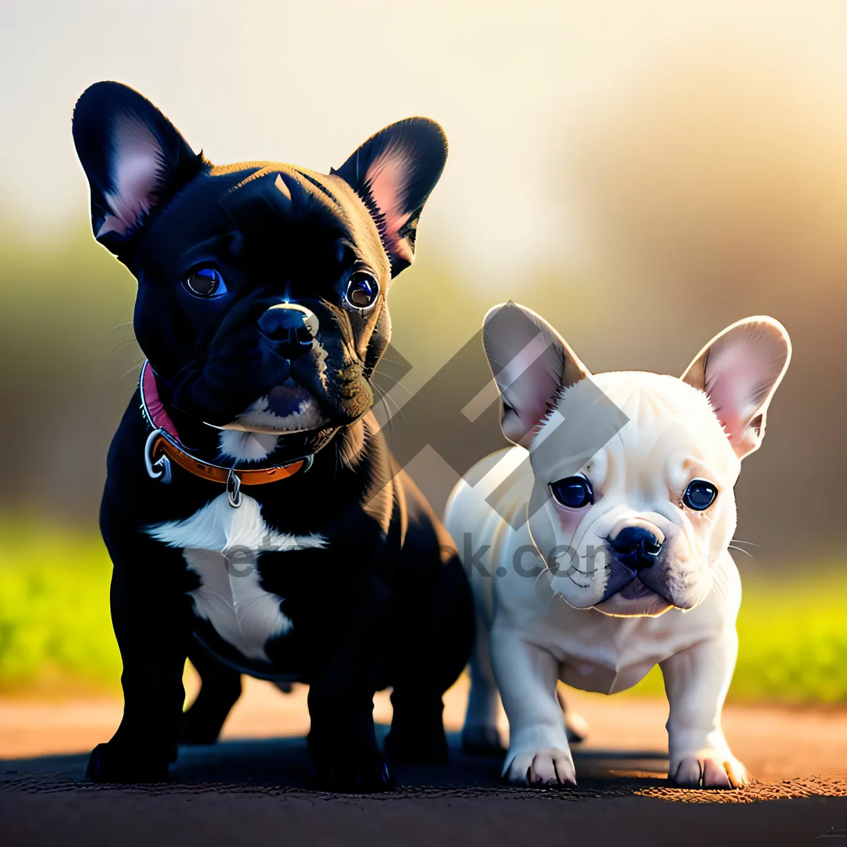 Picture of A captivating studio portrait featuring an endearing Bulldog puppy adorned with charming wrinkles