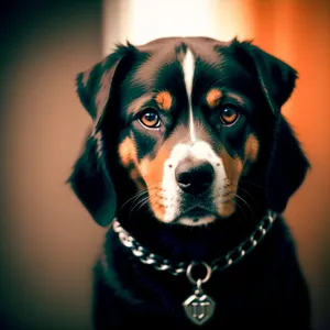 Cute Black Swiss Puppy Portrait - Purebred Friend