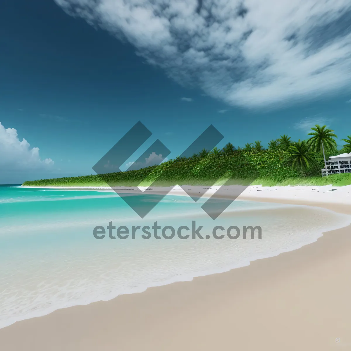 Picture of Serenity by the Seashore"
or
"Idyllic Tropic Waves"
or
"Relaxation on a Tropical Beach"
or
"Clear Skies and Azure Waters"
or
"Paradise Found: Sun, Sand, and Sea