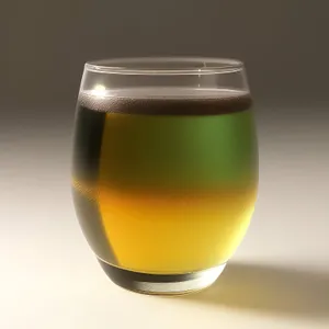 Fresh Refreshing Yellow Tea in Glass Mug