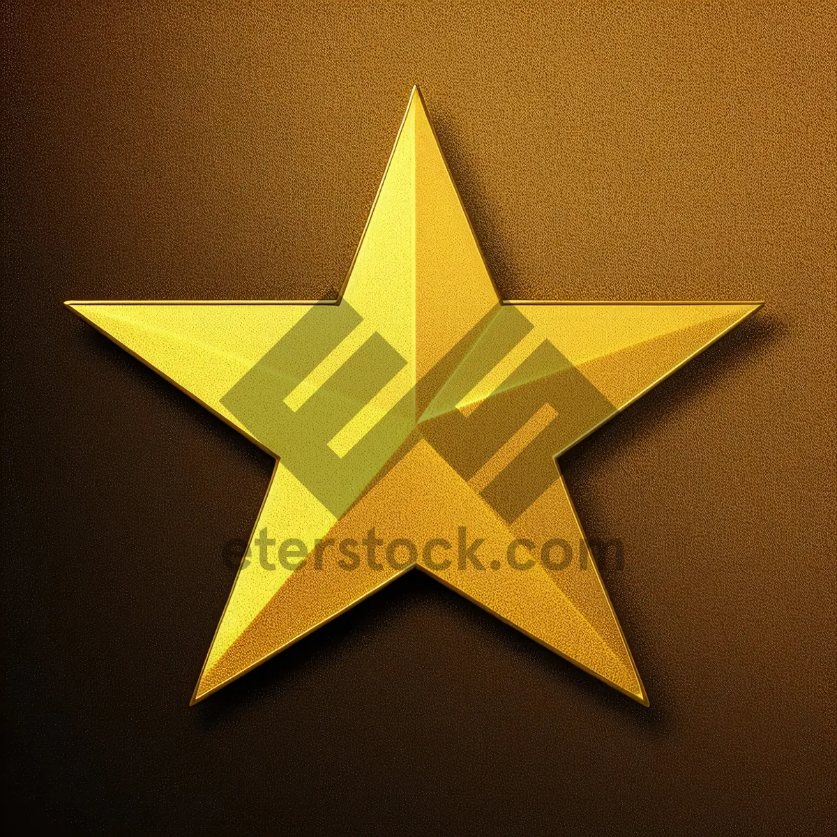 Picture of Golden 3D Star Icon Design: Five-Spot Symbol Decoration