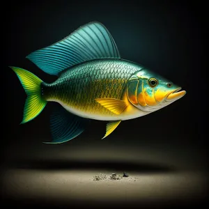 Colorful Snapper Swimming in Aquarium