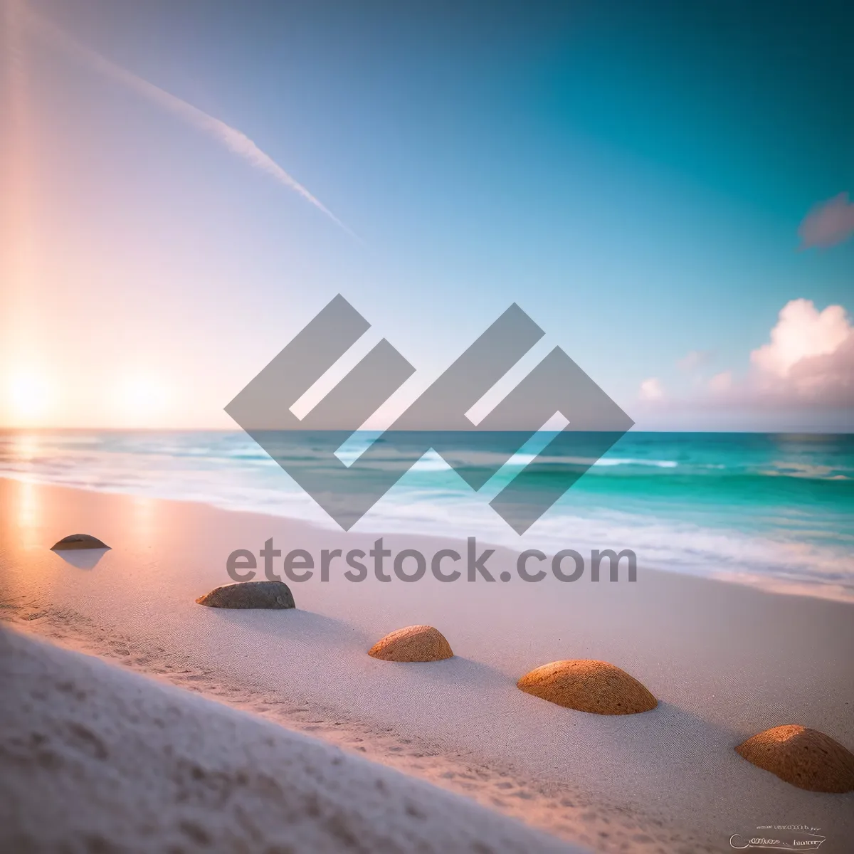 Picture of Sunny Beachscape with Crystal Blue Waters