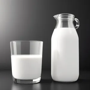 Transparent Milk Bottle with Beverage Label