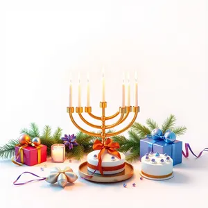 Candle Menorah Decoration Candlestick Holder Photograph