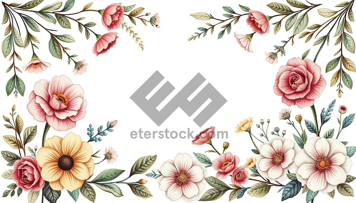 Picture of Elegant floral silhouette pattern with pink swirls