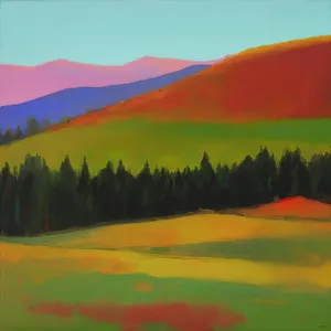 Serene Summer Meadow with Cloudy Sky