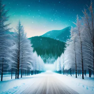 Glistening Winter Wonderland: Light Reflection on Snow-Covered Ice